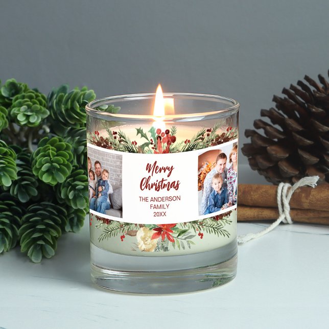 Christmas Family 4 Photo Woodland Botanical Scented Candle (Creator Uploaded)