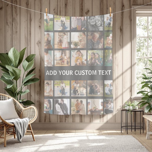 Christmas Family Custom 25 Photo College Fleece Blanket (Creator Uploaded)