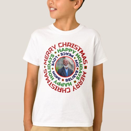 Christmas Family Dad Mom Photo Holidays Custom T_Shirt