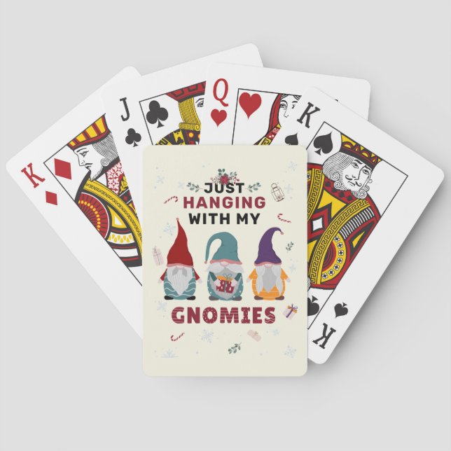 Christmas Family Games Hanging with My Gnomies Poker Cards (Back)