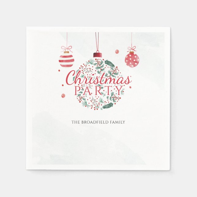 Christmas Family Gathering Party Paper Napkins (Front)