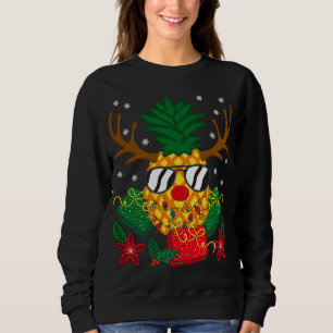 Christmas Family Gift Reindeer Deer Pineapple Sung Sweatshirt