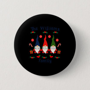 Christmas Family Gnomes Cute And Funny T Shirt  Button