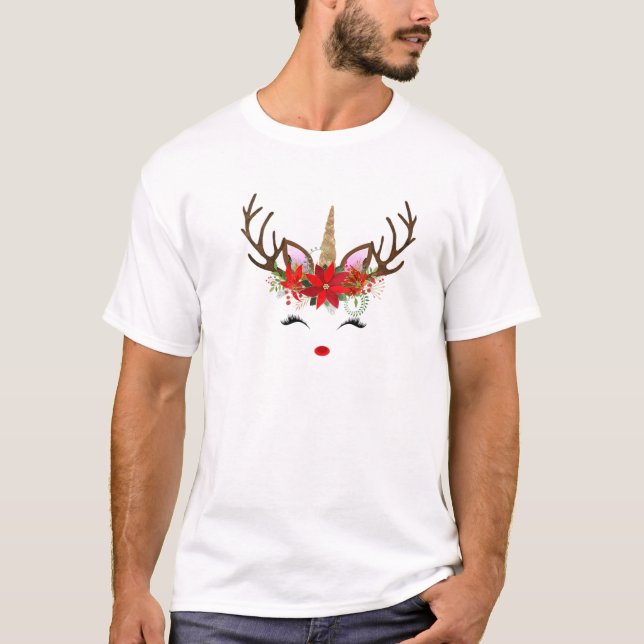 Christmas Family Matching Group Pajamas Reindeer F T-Shirt (Front)