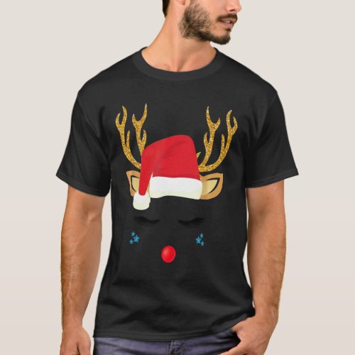 Christmas Family Matching Group Pajamas Reindeer F T_Shirt