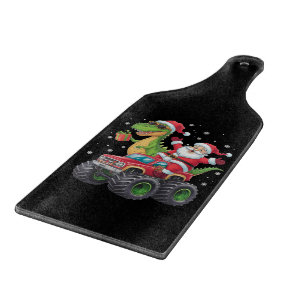 Christmas Family Matching Santa Truck Dinosaur Cutting Board