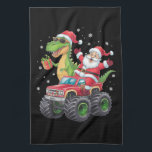 Christmas Family Matching Santa Truck Dinosaur  Kitchen Towel<br><div class="desc">Christmas Family Matching Santa Truck Dinosaur Boys</div>