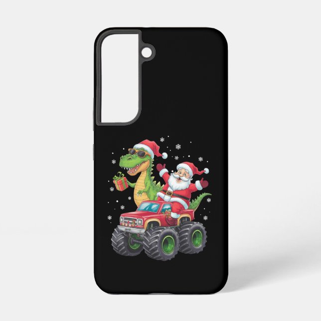 Christmas Family Matching Santa Truck Dinosaur  Samsung Galaxy Case (Back)