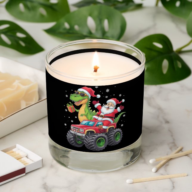 Christmas Family Matching Santa Truck Dinosaur  Scented Candle (Lit)