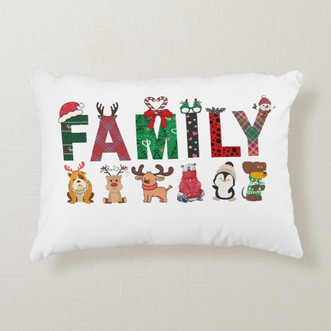 Christmas Family Matching Shirts | holiday family  Accent Pillow (Front)
