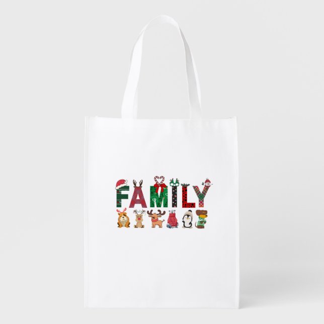 Christmas Family Matching Shirts | holiday family  Grocery Bag (Front)