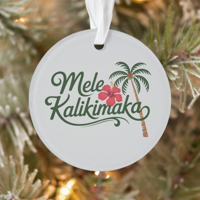 Christmas Family Mele Kalikimaka Hawaii Beach  Ornament (Tree)