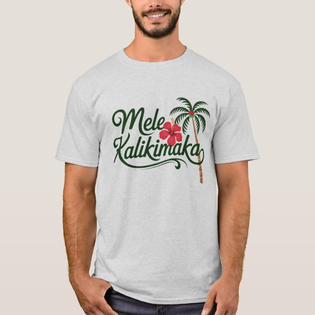 Christmas Family Mele Kalikimaka Hawaii Beach  T-Shirt (Front)
