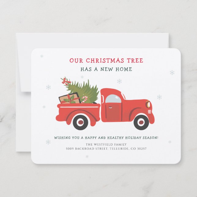 Christmas Family Moving Announcement Rustic Tartan (Front)