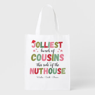Christmas Family Name Cousin Reunion Matching  Grocery Bag