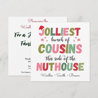 Christmas Family Name Cousin Reunion Matching  Invitation