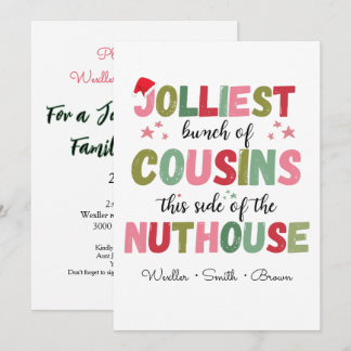 Christmas Family Name Cousin Reunion Matching  Invitation