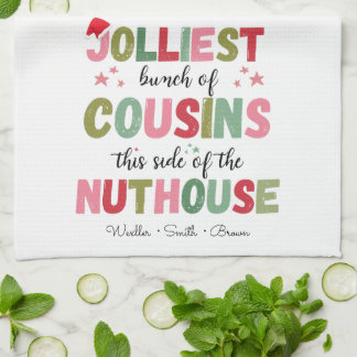 Christmas Family Name Cousin Reunion Matching  Kitchen Towel