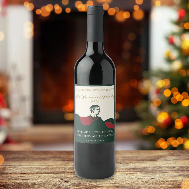 Julius Caesar Christmas Wine Label