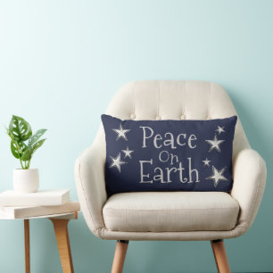 Christmas, Family Name, Peace On Earth, Lumbar Pillow