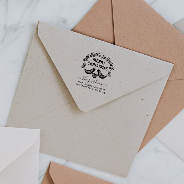 Christmas Family Name Signature Return Address Rubber Stamp (Creator Uploaded)