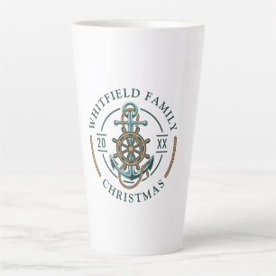 Christmas Family Nautical Boat Holiday Custom Latte Mug