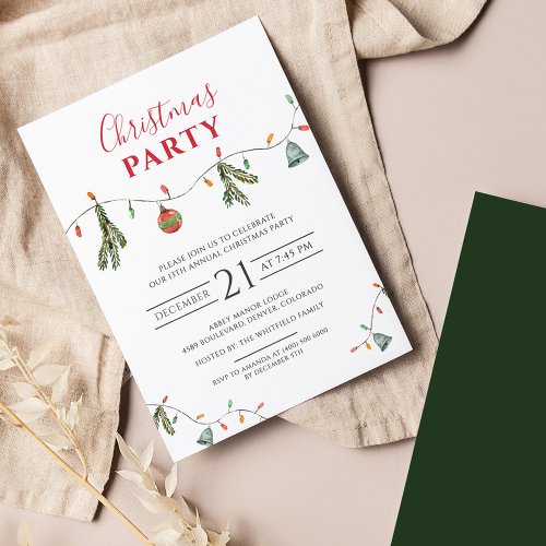 Christmas Family Party Rustic Invitation