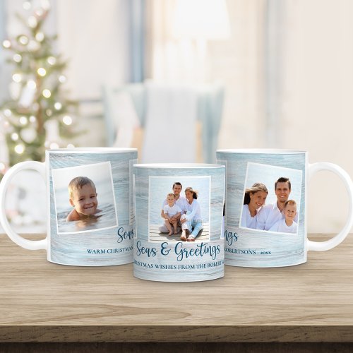 Christmas Family Photo Beach  Coffee Mug