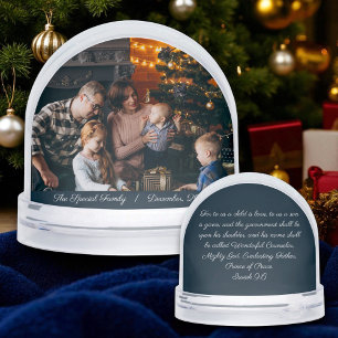 Christmas Family Photo, Bible Verse Christian Snow Globe