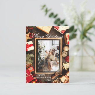 Christmas Family Photo Chalk Board Frame Postcard