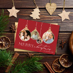 Christmas Family Photo Collage Ornament Holiday Cards<br><div class="desc">Capture the magic of the holiday season with our Christmas Family Photo Collage Ornament Holiday Greeting card featuring four of your cherished family photos. Celebrate the joy of family this holiday and spread warmth and love to all who receive your greeting card.</div>