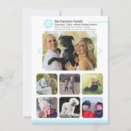 Christmas Family Photo Collage  Social Media Look Holiday Card