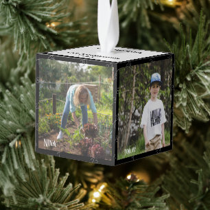 Christmas Family Photo Cube 5 Photo's, Countdown Ornament
