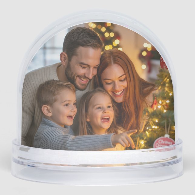 Christmas Family Photo Custom Snow Globe (Front)