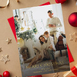 Christmas Family Photo Elegant Gold Foil Holiday Card<br><div class="desc">Cherish your family's precious moments this Christmas holiday season with our custom photo Christmas card. This unique greeting card showcases a favorite family photograph. Personalize it your most treasured snapshot, from candid moment to posed portrait. Add a personalized message to make your seasonal greetings even more special. This one-of-a-kind card...</div>
