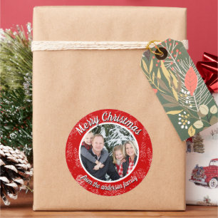 Christmas Family Photo Gift Label Stickers