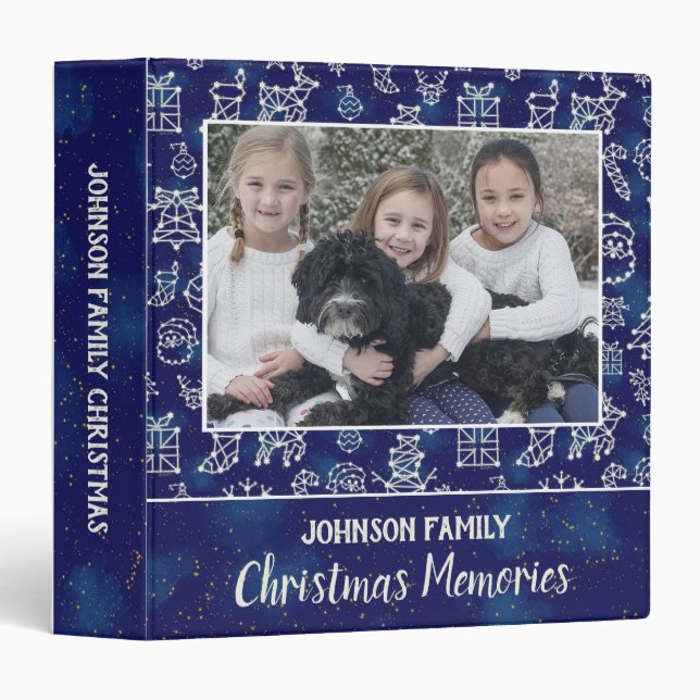 Christmas Family Photo Memory Album Constellations 3 Ring Binder (Front/Spine)