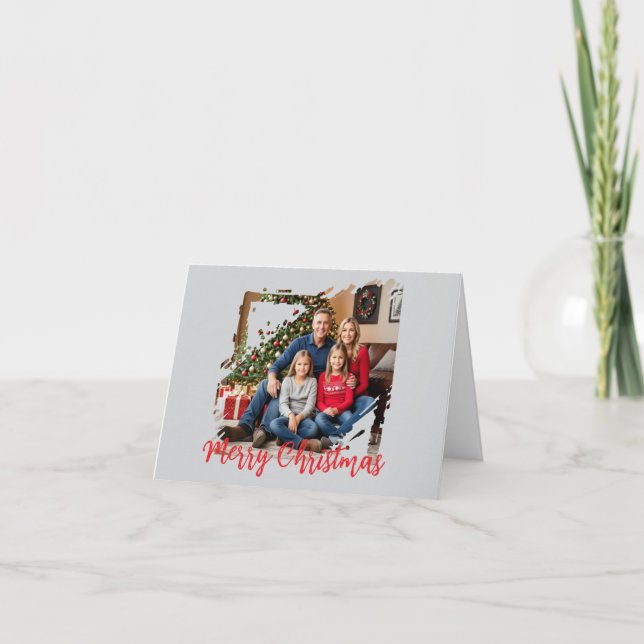 Christmas Family Photo Personalize Holiday Card  (Front)
