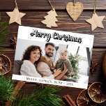 Christmas family photo script modern green holiday card<br><div class="desc">Personalize and add your own family photo. Green background.   Add your names.
Back: green background color.</div>