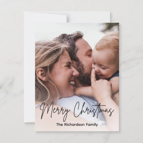 Christmas Family Photo Simple Modern Holiday Card