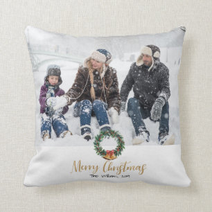 Christmas Family Photo Throw Pillow