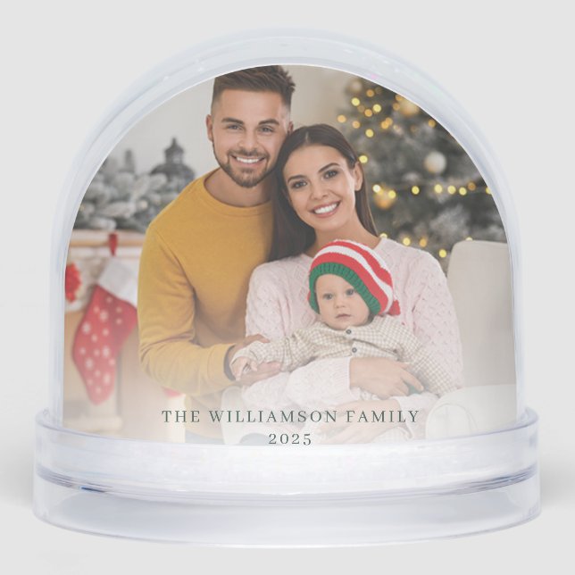Christmas Family Photos Custom Holidays Keepsake Snow Globe (Front)