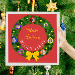 Christmas Family Photos Lamp Mistletoe Poster