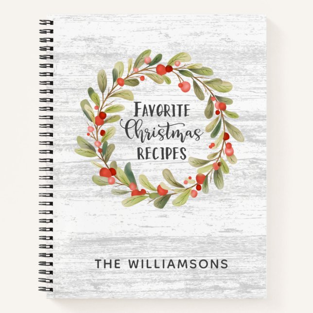 Christmas Family Recipe Book Cookbook (Front)