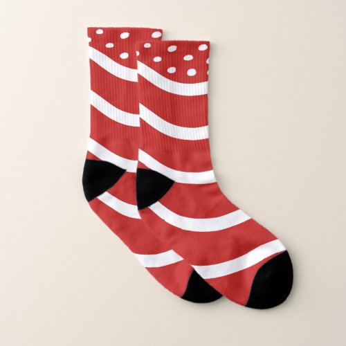 Christmas Family Red White Mix and Match Socks