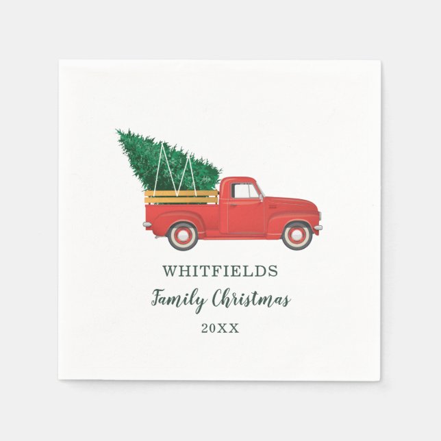 Christmas Family Reunion Custom Holiday Paper Napkins (Front)