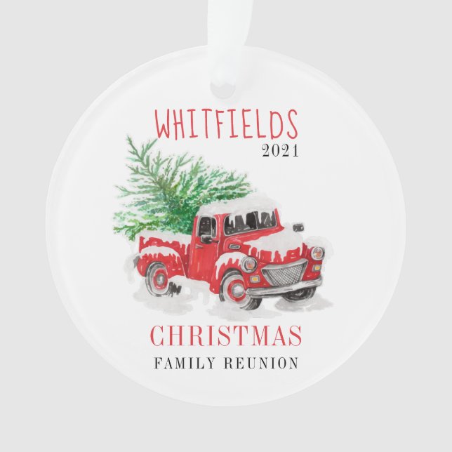Christmas Family Reunion Keepsake Custom Ornament (Front)