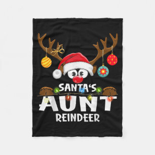 Christmas Family Santa's Aunt Reindeer Pajama Fleece Blanket