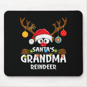 Christmas Family Santa's Grandma Reindeer Pajama  Mouse Pad