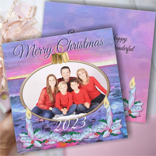 Christmas Family Sunset 0909 Holiday Card